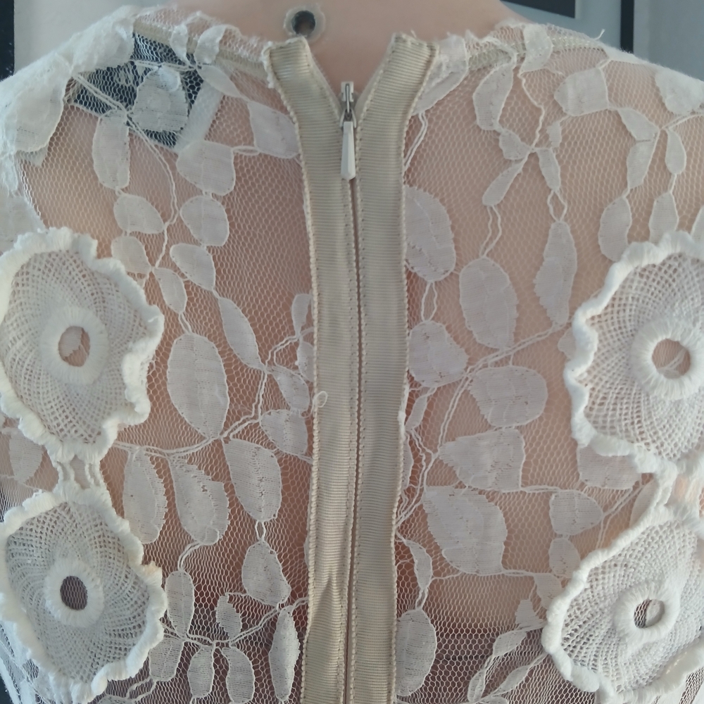 Byron Lars Cream Lace  Sleeve Dress - Picture 11 of 16
